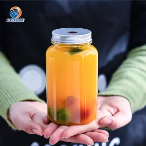BPA Free Disposable Plastic Pet Boba Drink Juice Bottle for Thai Tea Beverage