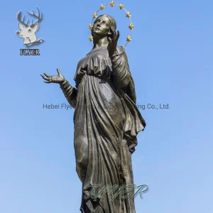 Church Figure Decoration Life Size Bronze Copper Madonna Mary Statue Sculpture for Sale