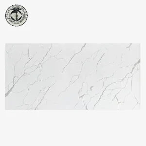 Glossy Surface Cut to Size 30mm Thickness Quartz Slab Countertop Artificial Calacatta Quartz Stone