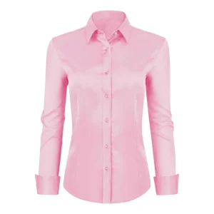 Ladies Slim Fit Women's Shirt Cotton Dress Office Wear Long Sleeve Formal Blouse Fashion Style Business Workwear Premium