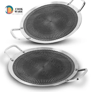 Thicken Full Stainless Steel Roasting BBQ Grill Griddle Pan