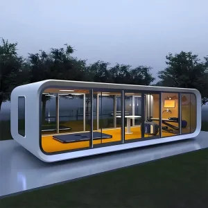 Casa de cápsulas de manzana de ensamblaje rápido para despliegue de construcción de resorts