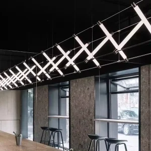 Modern Minimalist Wind Design Mazar Lamp Stainless Steel Long Restaurant Chandelier Lobby Lounge Area Coffee Bar Hotels-LED