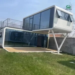 Casa Modular Prefabricada Elegante com Design Moderno e à Prova de Vento, Container Móvel Prefabricado, Pódio de Escritório em Forma de Maçã
