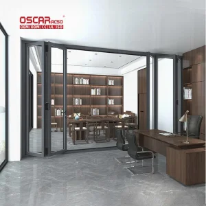 and Retractable Screen for Space Division and Safety Folding Door