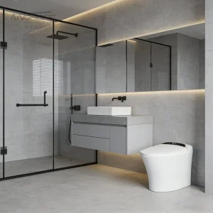 Commercial Ceramic Pulse Solenoid Floor Standing Intelligent Toilet - Factory Direct Sale Ergonomic Height for All Ages Sanitary Ware Bathroom Smart Toilet