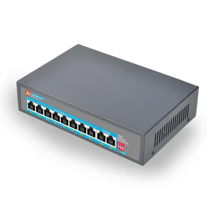 Stable Transmission up to 300 Meters Ai 8 Ports 100Mbps 48V PoE Switch for CCTV PC & Camera
