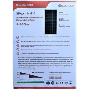 550W N-Type HJT Solar Panels
