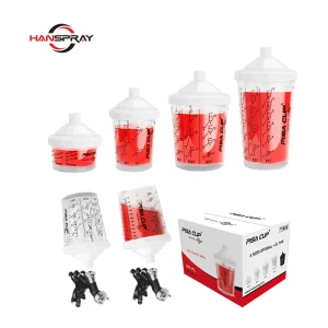 High Quality 600ml Plastic PP White Pisa Cup System for Car Paint, Disposable Paint Gun Mixing Cups for Automotive Refinishing