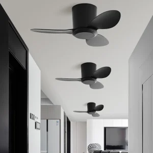 Premium 25" Electric Hotel Use 3-Blade ABS Ceiling Fan Remote Control Modern Design Ultra-Silent BLDC Motor