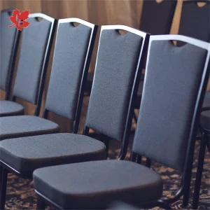 Wholesale Grand Banquet Chair Hall Black Fabric Upholstered Chair Stackable Wedding Banquet Chair for Events Banquet