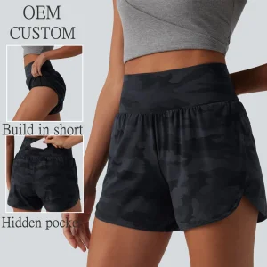 OEM Custom Women Activewear Camo Print Yoga Shorts