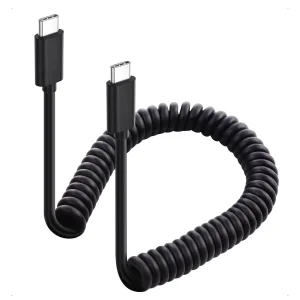 Find Similar Iconusb C to Type C Spring Coiled Fast Charging Cable Universal Retractable 140W USB-C Charger Cord Compatible Samsung Laptops