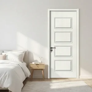 Custom Modern White Color Design American Veneer Flush Wooden Interior Invisible Door for House