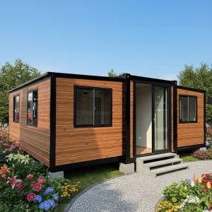 Hot Sale Customized 20ft 2 Bedrooms Luxury Home Expandable Container House With Steel Sandwich Panel For Outdoor Use
