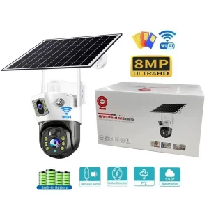 V380 Low Power PIR Outdoor Solar Camera Dual Lens Tracking Dual Light Source PTZ WIFI Solar Security Camera