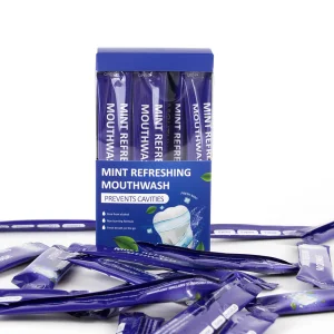 Natural Mint Mouthwash Alcohol Free Travel Size Individual Sachets