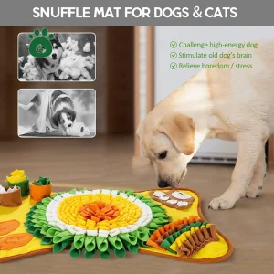 Dog Slow Feeding Snuffle Mat -Linen Fabric, 40×40cm/64×43cm, Customizable, MOQ 250PCS
