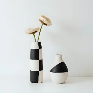 Wholesale Minimalist color-block black and white vase set - Simple interior decoration items VDLK5185 Supplier, Factories