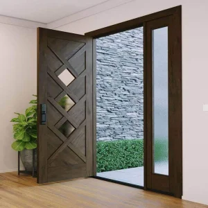Customization Modern Style European Entrance Door Fiberglass Front Entry Exterior Door