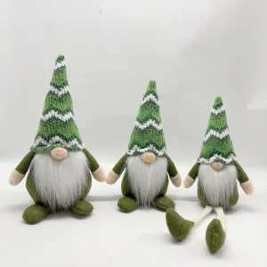 Wholesale 3-Pack Green Christmas Gnome Set | Festive Plush Tomte Decor Manufacturers, Factories