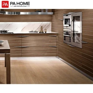 Wholesale Modern Wood Finished L Shaped Kitchen Cabinet Unit