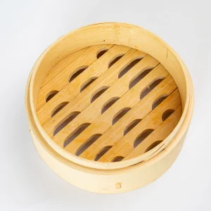 Natural Bamboo Steamer for Dim Sum and Dumpling 2 Tier with Lid Eco Friendly Food Grade Bamboo Steamer Basket for Restaurant