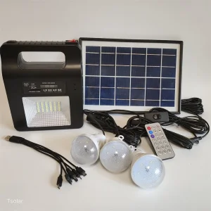Energy Portable Solar Power Generator Lighting Light Kit System with Speaker, FM Radio and Three Bulbs LED Light