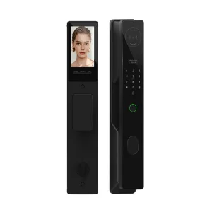 Smart Aluminum Alloy Door Lock with 3D Intercom Biometric Access Control Waterproof Screw Installation for Bedroom &amp; Kitchen Use