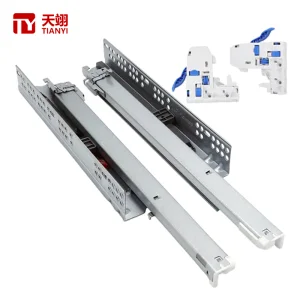 Hot Selling Style Easy to Install Hidden 3D Adjustable Soft Close Office Furniture Drawer Slide Rebound 3-fole Drawer Slides