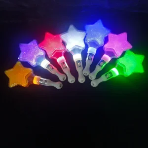 Glowing Colorful Five Pointed Star Flash Light LED Stick Fairy Wand Cheer Luminous Toy Halloween Christmas
