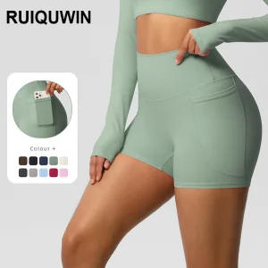 RUIQUWIN Women's High Waisted Yoga Shorts