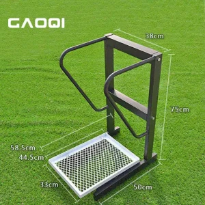 Compact Single Golf Bag Storage Rack Stainless Steel Organizer