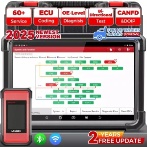 Launch X431 PRO3s+ Smartlink C Full System Diagnostic Tool with Bidirectional Control 24V Heavy Duty Truck Car Diagnostic Tool for 2 Years Free Update
