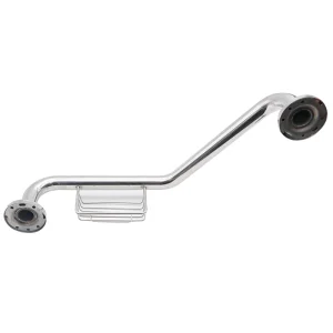 Bathroom Steel Shower Bright Chrome Grab Bars with Soap Box