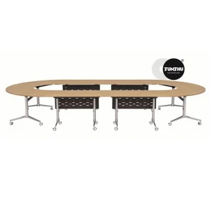 20 Seats Conference Meeting Table Foldable Mobile School Table Dining Room Furniture Table