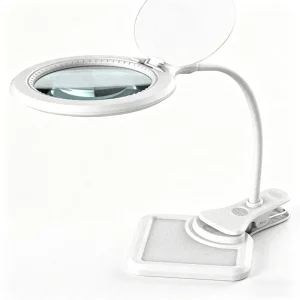 Bright Illumination 4Inch 2W Hands Free Magnifying LED Light Flexible Clip Lamp
