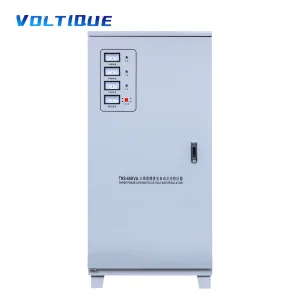 VOLTIQUE YKTNS-60kVA Automatic Three Phase High Precision LCD Display Voltage Regulator (SVC AC Stabilizer) 50/60Hz IP20