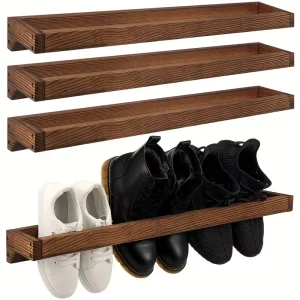 Rustic Wood Wall Hanging Shoe Rack