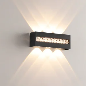 ABS IP65 Smart Home LED Wall Lamp Borosilicate Glass Diffuser 3000K Soft Warm White Aluminum Base Waterproof CRI80 180 Outdoor