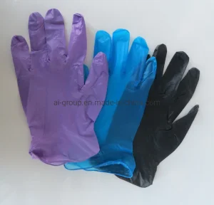 Glove Powdered with Comstarch Talc Strong and Durable Glove Black Vinyl Glove
