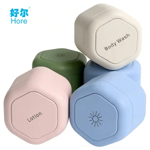Magnetic Travel Cosmetic Toiletry Containers Leakproof Reusable Hexagonal Modular Jars Space-Saving Portable Travel Essentials