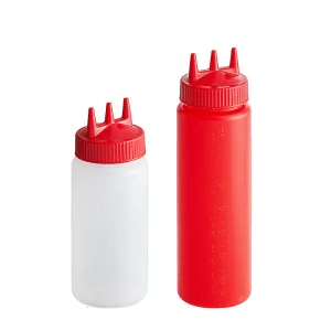 Factory Best Quality Sauce Bottle with 3 Holes Plastic Squeeze Sauce Bottle 12oz Sauce Sqeeze Bottles