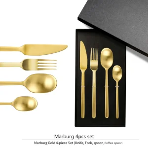 Infull Wholesale Luxury Elegant Tableware 4 PCS Cutlery Stainless Steel Dinner Set