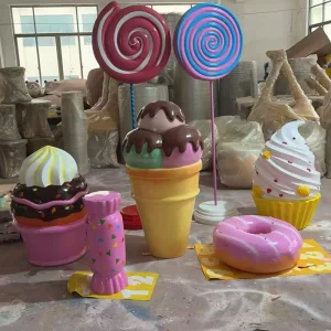 Custom Sweets Sculpture Fake Lollipop Candy Land Rental Props for Home Decoration