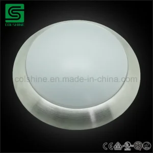 Brushed Nickel Flush Mount LED Ceiling Light with Frosted White Shade