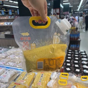1-10kg كيس حبوب الأرز مع صنبور وغطاء للمكسرات والفاصوليا