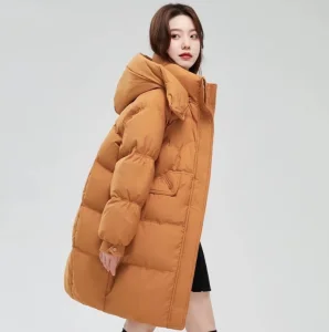 2025 Reversible Women's Winter Parka New Release Thickened Warm Hooded Coat Loose Knee Length White Duck