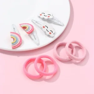 8pcs Fashion Sweet Rainbow Cloud Hair Clip Hair Tie Sets