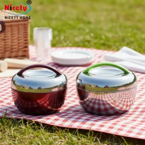 Stainless Steel Insulated Lunch Box Portable Thermal Food Container with Handle for Picnic Camping Office